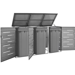 Vidaxl - Copribidone per Spazzatura Triplo 207x77,5x112,5cm Acciaio Inox
