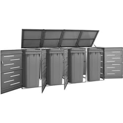 Vidaxl - Copri Bidoni Pattume Quadruplo 276,5x77,5x112,5 cm Acciaio Inox