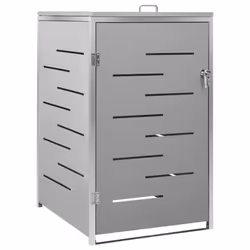 vidaXL Copribidone per Spazzatura Singolo 69x77,5x112,5cm Acciaio Inox - Vista aggiuntiva 2