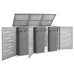 vidaXL Copribidone per Spazzatura Triplo 207x77,5x112,5cm Acciaio Inox