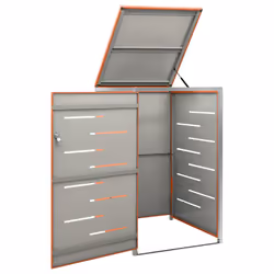 vidaXL Copribidone per Spazzatura Singolo 69x77,5x112,5cm Acciaio Inox - Vista aggiuntiva 3