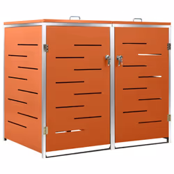 vidaXL Copri Bidoni Pattumiera Doppia 138x77,5x112,5 cm Acciaio Inox - Vista aggiuntiva 2