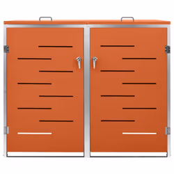 vidaXL Copri Bidoni Pattumiera Doppia 138x77,5x112,5 cm Acciaio Inox - Vista aggiuntiva 3