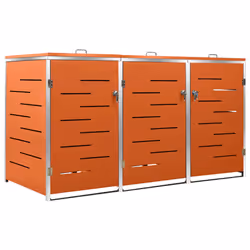 vidaXL Copribidone per Spazzatura Triplo 207x77,5x112,5cm Acciaio Inox - Vista aggiuntiva 2