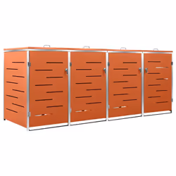 vidaXL Copri Bidoni Pattume Quadruplo 276,5x77,5x112,5 cm Acciaio Inox - Vista aggiuntiva 2