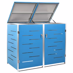 vidaXL Copri Bidoni Pattumiera Doppia 138x77,5x112,5 cm Acciaio Inox - Vista aggiuntiva 3