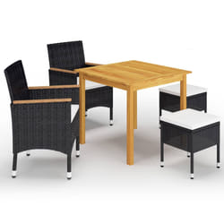 Set Mobili da Pranzo per Giardino 5 pz Nerocod mxl 72625