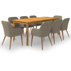 Set da Pranzo da Giardino 9 pz Marrone Vidaxl