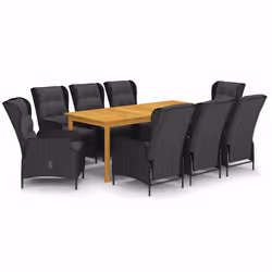 vidaXL Set da Pranzo da Giardino 9 pz Grigio Scuro - Vista aggiuntiva 2
