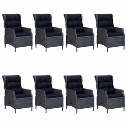 vidaXL Set da Pranzo da Giardino 9 pz Grigio Scuro - Vista aggiuntiva 3