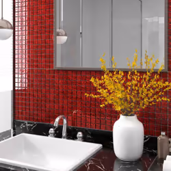 Queste piastrelle a mosaico, realizzate in vetro di alta qualità, sono perfette per la decorazione di pareti in bagno, soggio ...