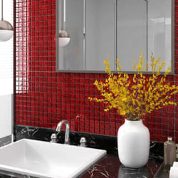 Piastrelle Mosaico 11 pz Rosso 30x30 cm in Vetro vidaXL 30768