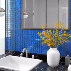 Queste piastrelle a mosaico, realizzate in vetro di alta qualità, sono perfette per la decorazione di pareti in bagno, soggio ...