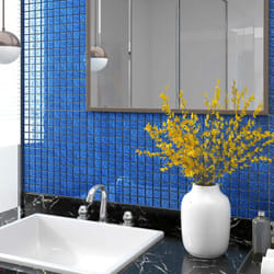 Piastrelle Mosaico 11 pz Blu 30x30 cm in Vetro Vidaxl 23056