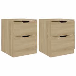 vidaXL Comodini 2 pz Rovere Sonoma 40x40x50 cm in Legno Multistrato - Vista aggiuntiva 2