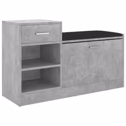 vidaXL Panca Porta Scarpe Grigio Cemento 94,5x31x57 cm Multistrato - Vista aggiuntiva 2