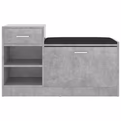 vidaXL Panca Porta Scarpe Grigio Cemento 94,5x31x57 cm Multistrato - Vista aggiuntiva 3