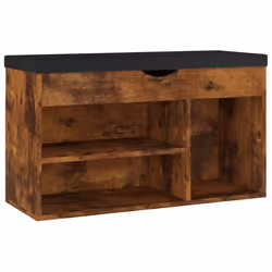 vidaXL Panca Porta Scarpe Cuscino Rovere Fumo 80x30x47cm Multistrato - Vista aggiuntiva 2
