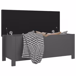 vidaXL Contenitore con Cuscino Grigio 105x40x45cm Legno Multistrato - Vista aggiuntiva 3