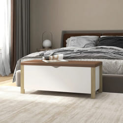 Scatola con Cuscino Bianco Rovere Sonoma 105x40x45 Multistrato vidaXL 99323