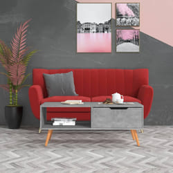 vidaXL Tavolino Salotto Grigio Cemento 100x49,5x43cm Legno Multistrato