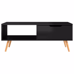 vidaXL Tavolino Salotto Nero Lucido 100x49,5x43 cm Legno Multistrato - Vista aggiuntiva 3