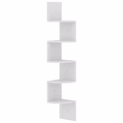 vidaXL Scaffale Angolare a Muro Bianco 19x19x123 cm Legno Multistrato - Vista aggiuntiva 2