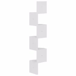 vidaXL Scaffale Angolare a Muro Bianco 19x19x123 cm Legno Multistrato - Vista aggiuntiva 3