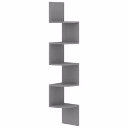 vidaXL Scaffale Angolare a Muro Grigio 19x19x123 cm Legno Multistrato - Vista aggiuntiva 2