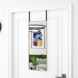 Specchio da Porta Oro 30x80 cm in Vetro e Alluminio Vidaxl 62316