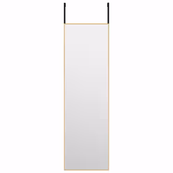 vidaXL Specchio da Porta Oro 30x100 cm in Vetro e Alluminio - Vista aggiuntiva 2