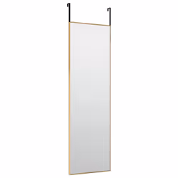vidaXL Specchio da Porta Oro 30x100 cm in Vetro e Alluminio - Vista aggiuntiva 3