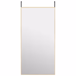 vidaXL Specchio da Porta Oro 50x100 cm in Vetro e Alluminio - Vista aggiuntiva 2