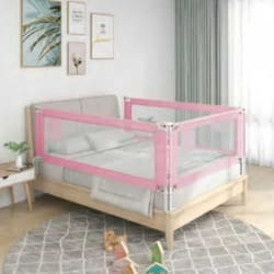 Vidaxl - Sponda Letto di Sicurezza per Bambini Rosa 140x25 cm in Tessuto 60692
