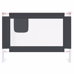 vidaXL Sponda Letto Sicurezza Bambini Grigio Scuro 90x25 cm Tessuto - Vista aggiuntiva 3