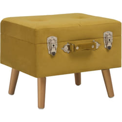 Vidaxl - Sgabello con Contenitore 40 cm Giallo Senape in Velluto 70919