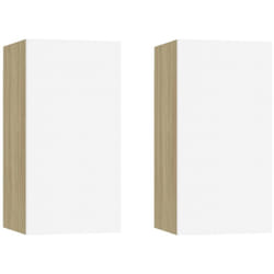 Vidaxl - Mobili tv 2pz Bianco e Rovere Sonoma 30,5x30x60 cm Multistrato