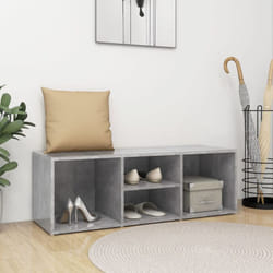 Panca Porta Scarpe Grigio Cemento 105x35x35cm Legno Multistrato - Vidaxl