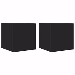 vidaXL Mobili Porta TV a Parete 2pz Neri 30,5x30x30 cm - Vista aggiuntiva 2