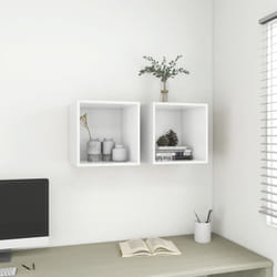 Mobili a Muro 2pz Bianchi 37x37x37 cm in Legno Multistrato - Vidaxl