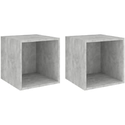 Mobili a Muro 2pz Grigio Cemento 37x37x37 cm Legno Multistrato Vidaxl