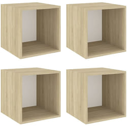 Mobili a Muro 4pz Bianco e Rovere Sonoma 37x37x37cm Multistrato Vidaxl