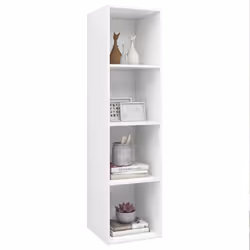 vidaXL Mobile TV da Parete Bianco 37x37x142,5 cm in Legno Multistrato - Vista aggiuntiva 3