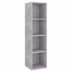 vidaXL Mobile TV Parete Grigio Cemento 37x37x142,5cm Legno Multistrato - Vista aggiuntiva 2