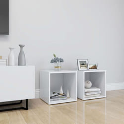 Vidaxl - 2 pz Mobile Porta tv, Tavolino tv Per Salotto Bianco 37x35x37 cm in Legno Multistrato