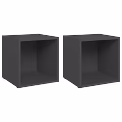 vidaXL Mobili Porta TV 2 pz Grigi 37x35x37 cm in Legno Multistrato - Vista aggiuntiva 2