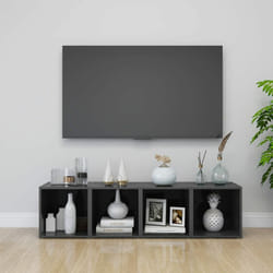 Vidaxl - Mobile Porta tv, Armadietti per tv 4 pz Grigio Lucido 37x35x37 cm in Truciolato