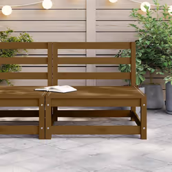 vidaXL Divano Centrale da Giardino ambra in Legno Massello di Pino - Vista aggiuntiva 3