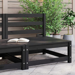 vidaXL Divano Centrale da Giardino Nero in Legno Massello di Pino