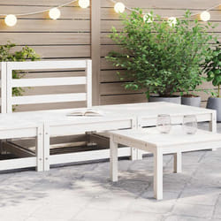 vidaXL Set Divani da Giardino 2 pz Bianchi in Legno Massello di Pino